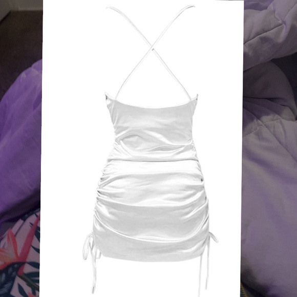 White silk dress from LEAU. Never worn. - Picture 3 of 3